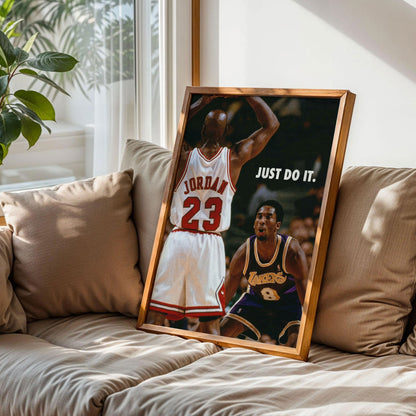 Michael Jordan vs Kobe Bryant Just Do It Poster