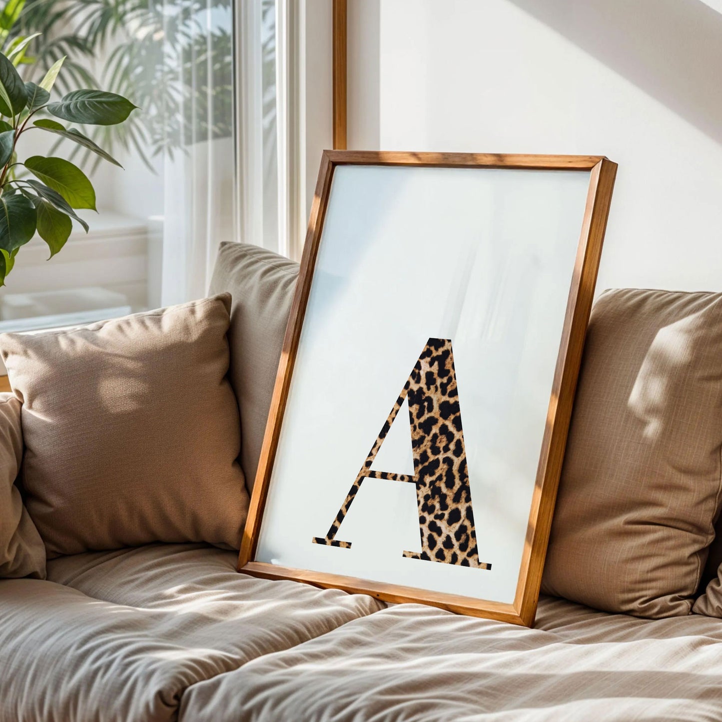 Letter A Leopard Initial Print