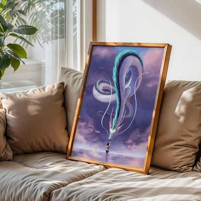 Spirited Away Dragon Haku and Chihiro Poster