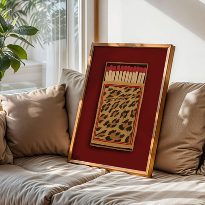 Retro Leopard Matchbox Printable Wall Art