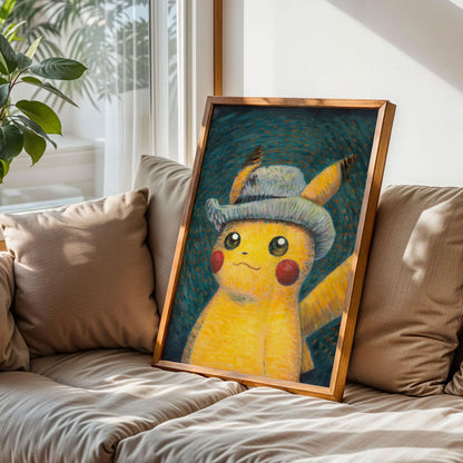 Pikachu Van Gogh Style Print