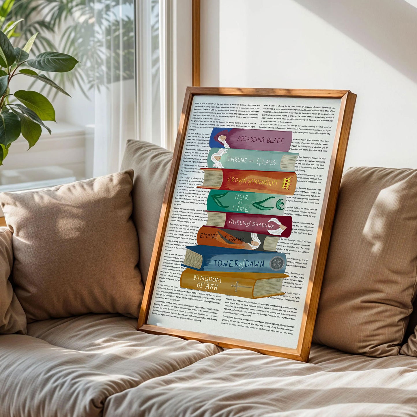 Throne of Glass Book Stack Art Print