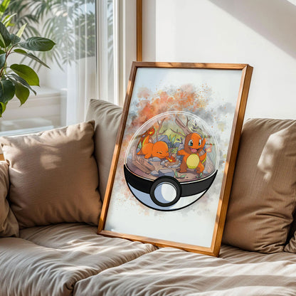 Charmander PokeBall Terrarium Poster