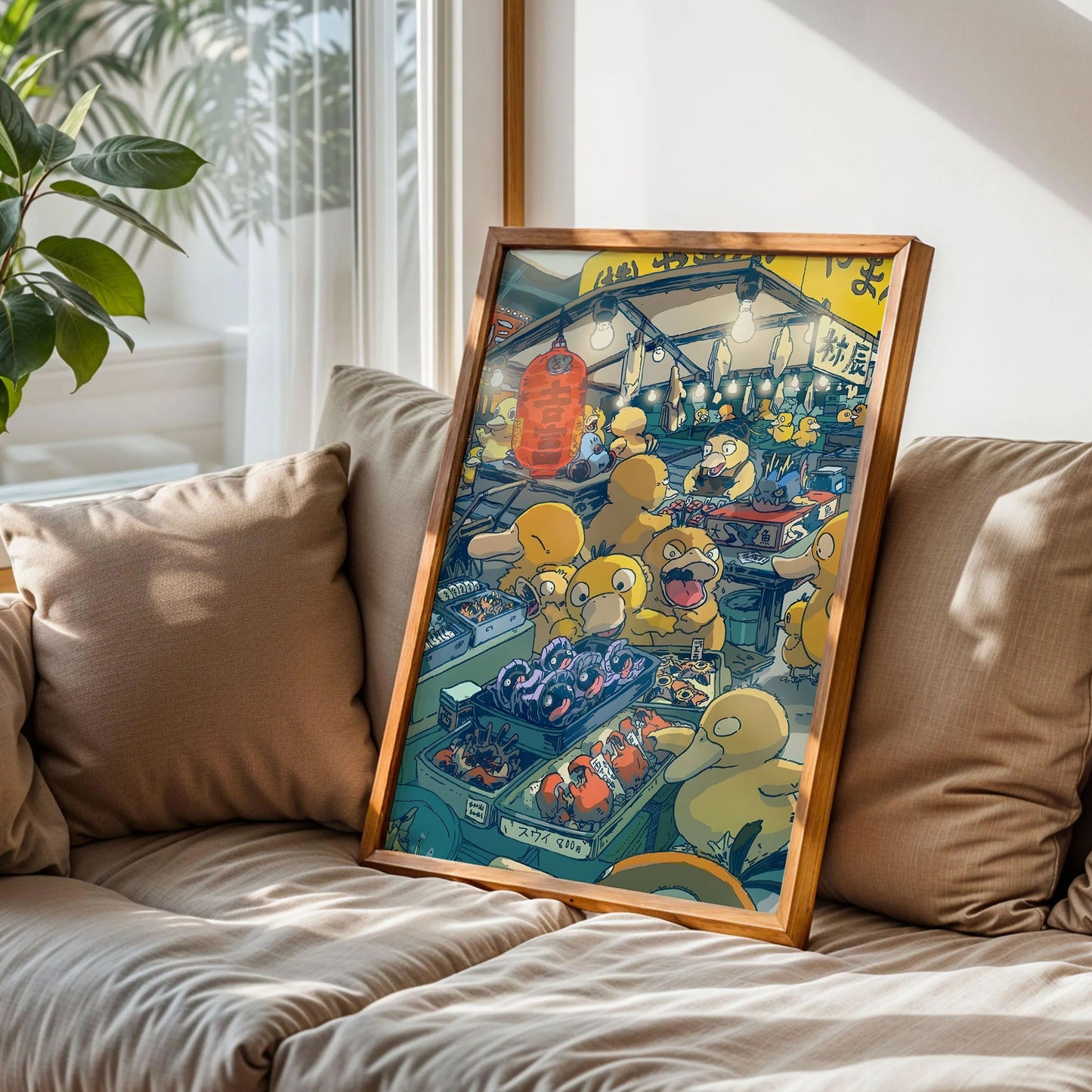 Psyduck Fish Market Fan Art Print