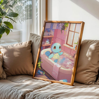 Squirtle Pokemon Bath Poster