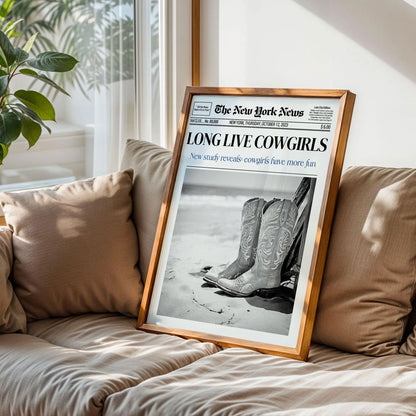 Long Live Cowgirls Newspaper Poster