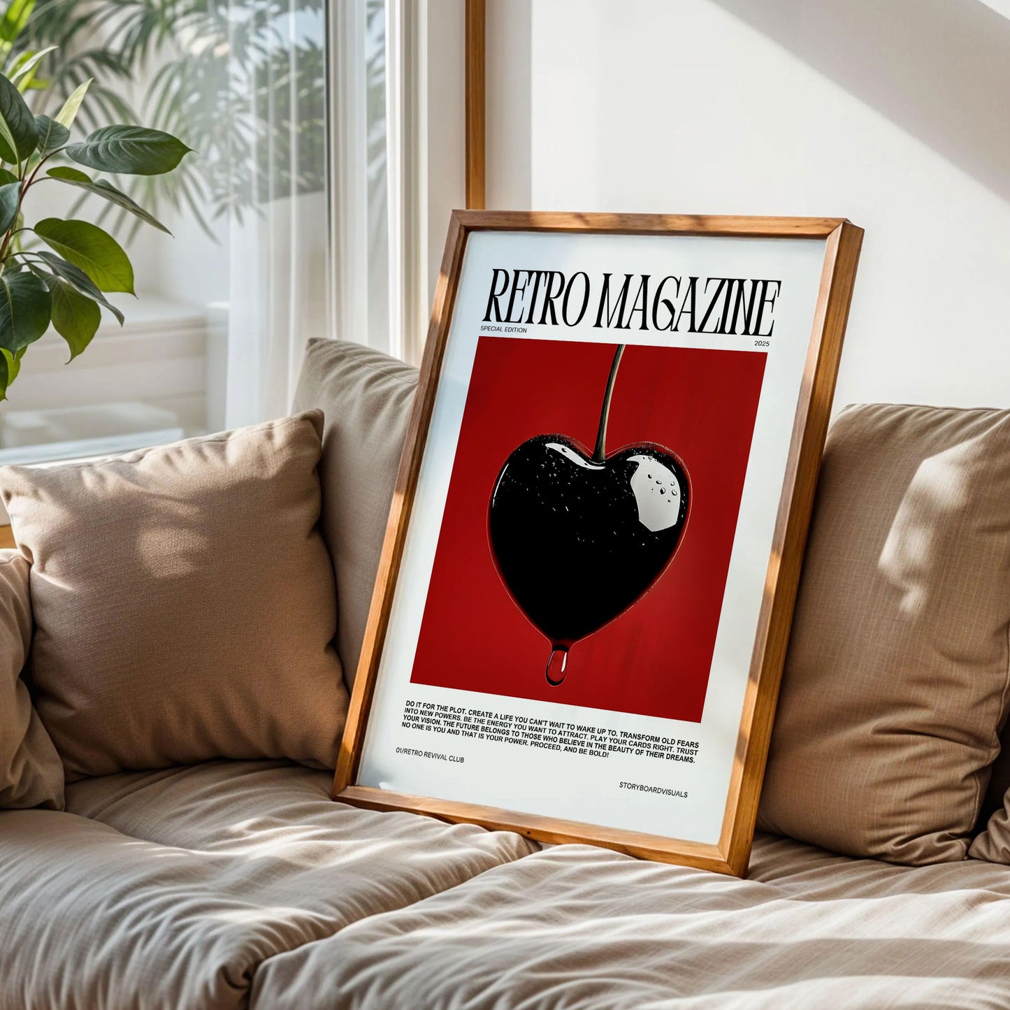 Retro Magazine Cherry Wall Art