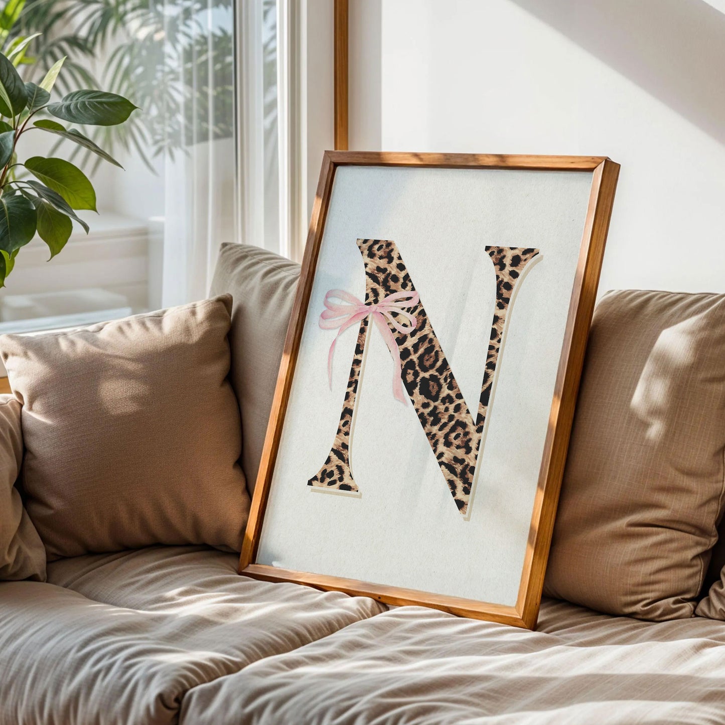 Leopard Print Letter N Poster