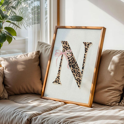 Leopard Print Letter N Poster