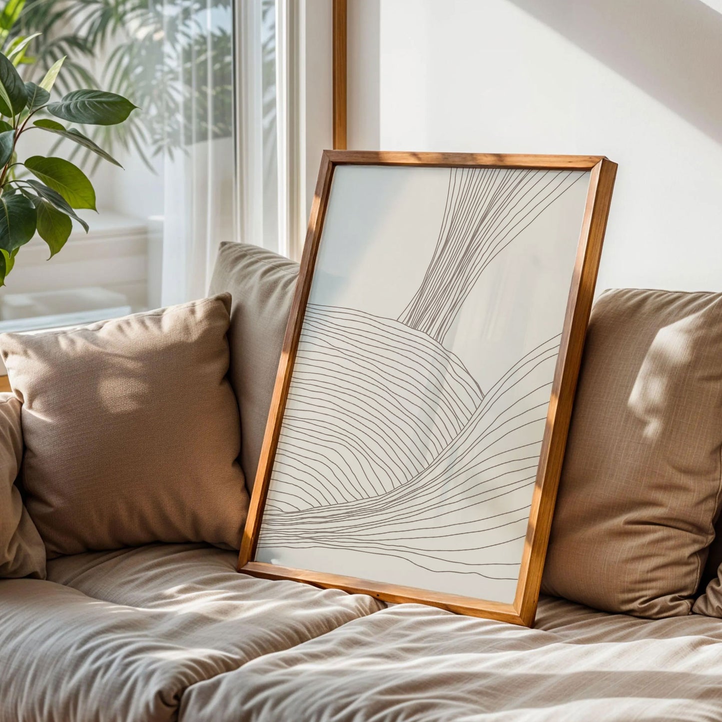 Beige Lines - Gentle Rise Art Print