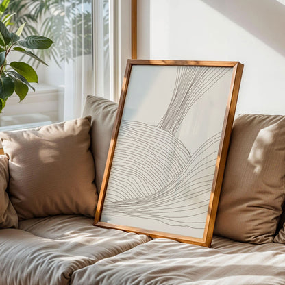 Beige Lines - Gentle Rise Art Print