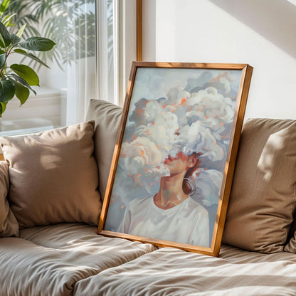 Surreal Cloud Head Print