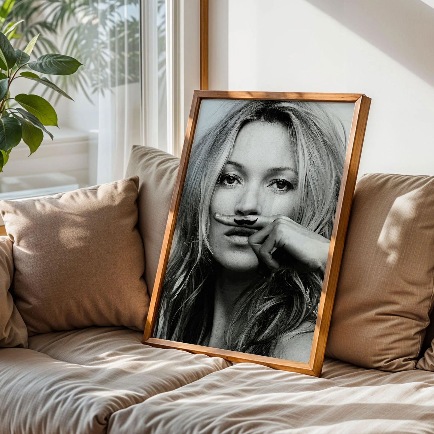 Kate Moss Moustache Art Print