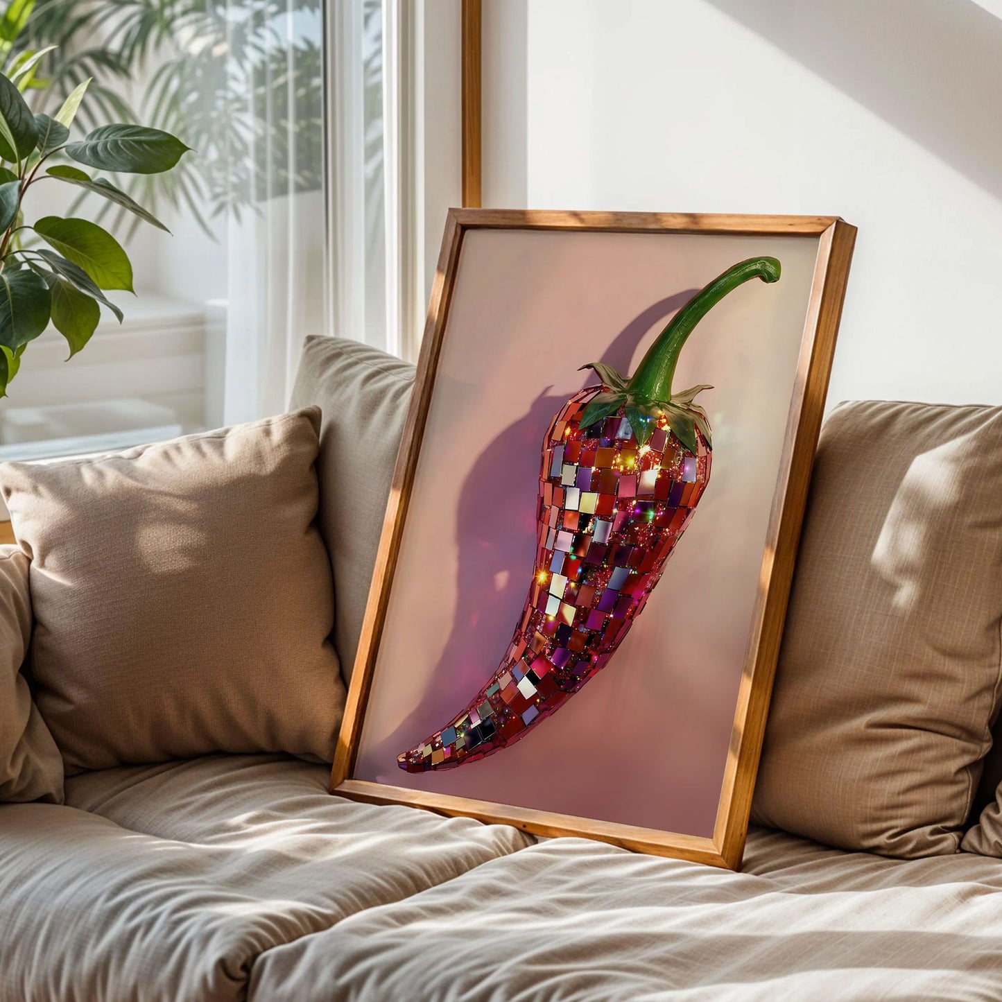Chili Pepper Disco Ball Print
