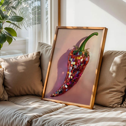 Chili Pepper Disco Ball Print