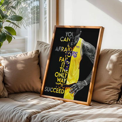 Lebron James Lakers 6 Failure Motivational Quote Poster