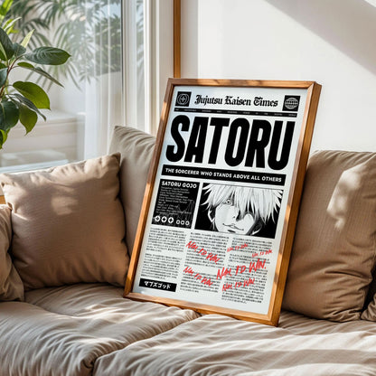 Saturo Gojo Newspaper Poster