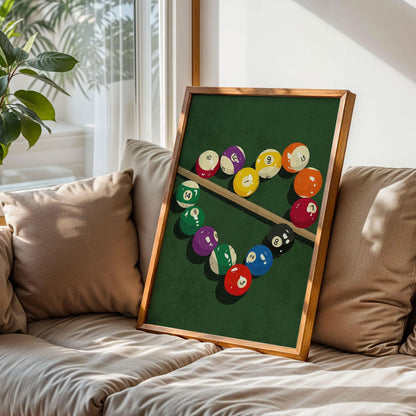 Retro Billiard Balls Poster