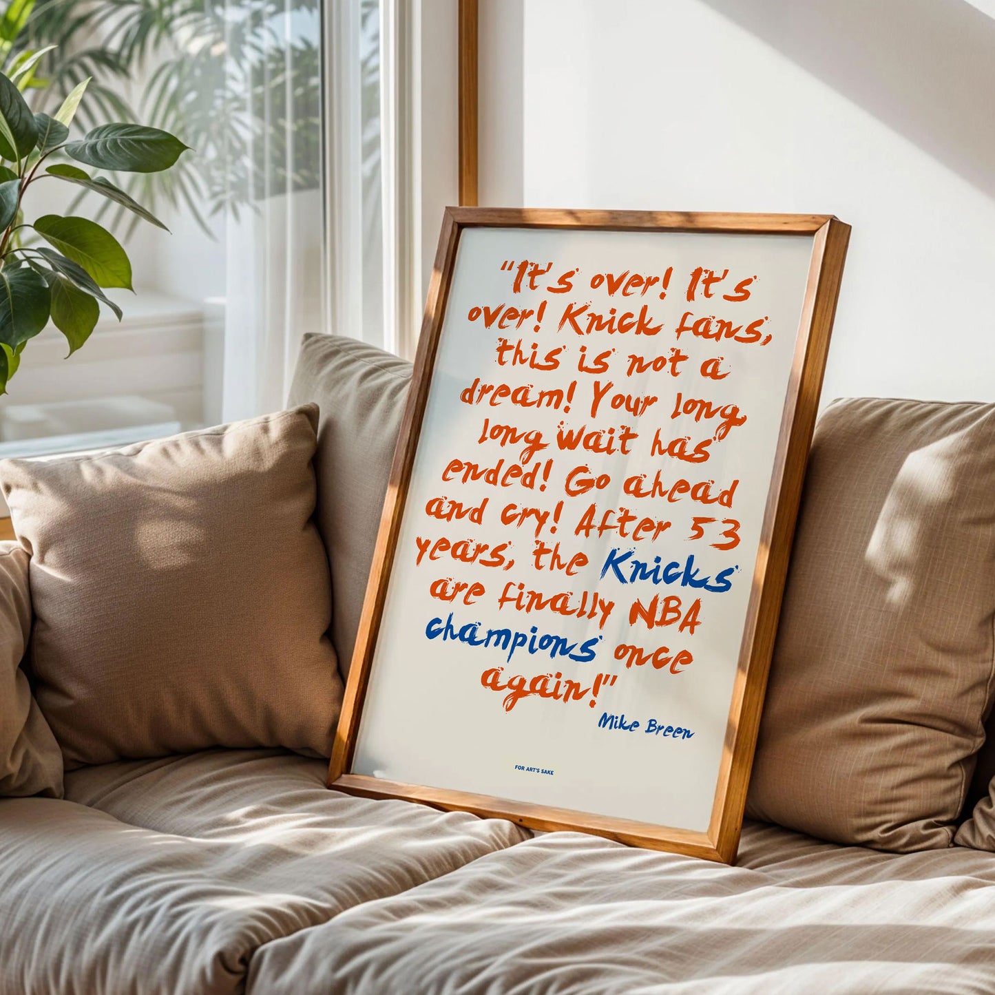 New York Knicks Mike Breen Quote Art Print
