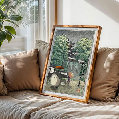 Totoro in the Rain Poster