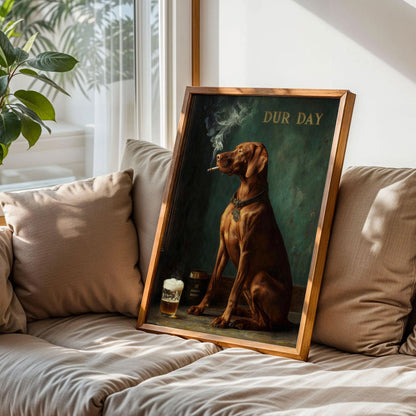 Vizsla In A Suit With A Cigar Poster