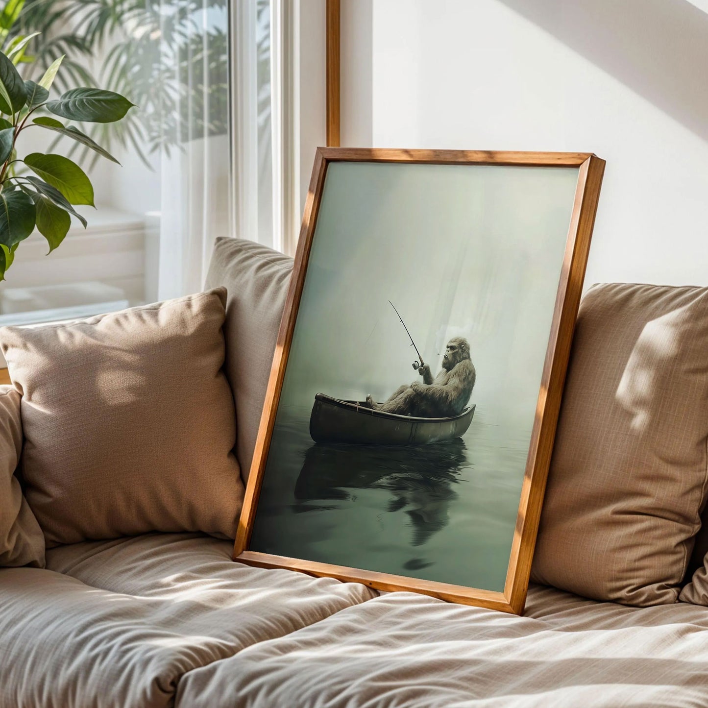 Bigfoot Fishing Wall Art