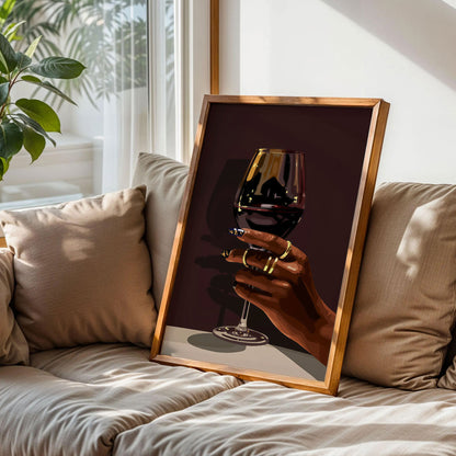 Black Women Wine Art Print