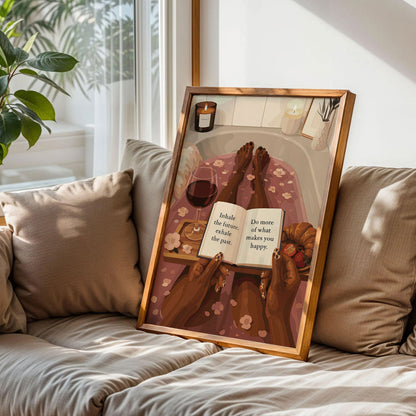 Black Woman Reading Book Poster