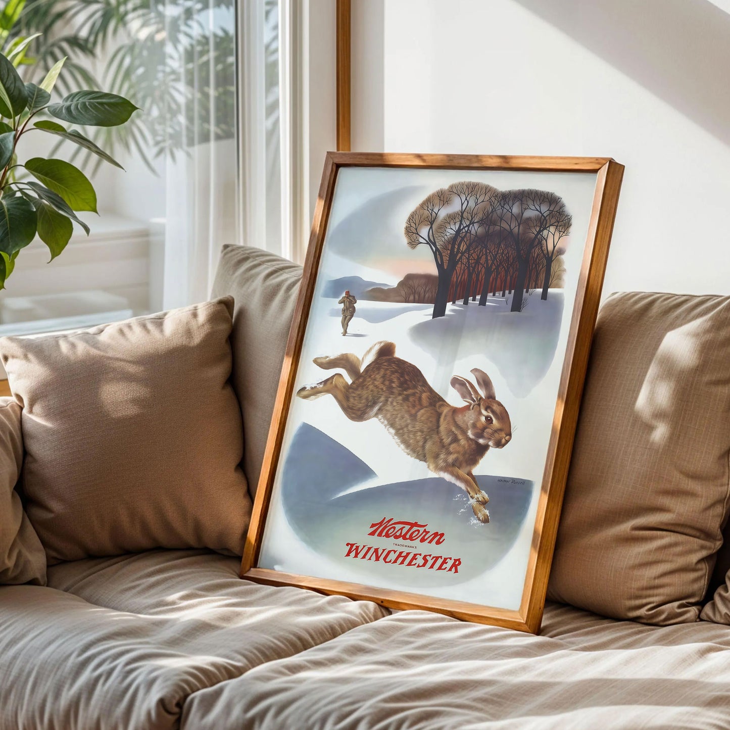 Vintage Western Winchester Hunting Art Home
