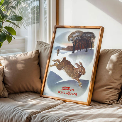 Vintage Western Winchester Hunting Art Home