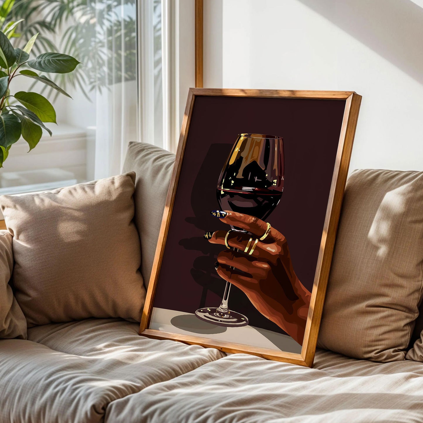 Black Woman And Wine Art
