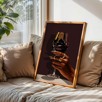 Black Woman And Wine Art