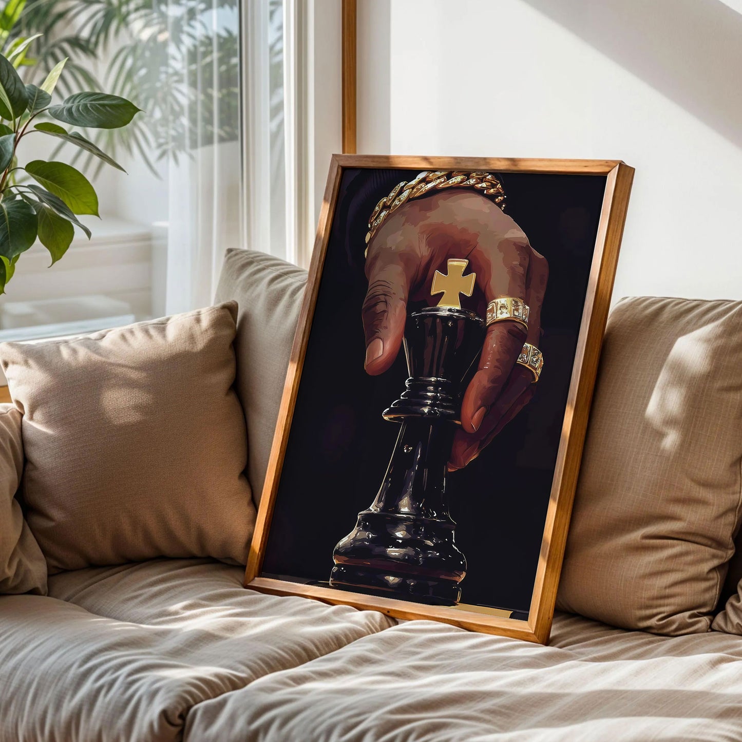 Chess King Black Art Poster