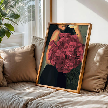 Beauty with Flowers Poster