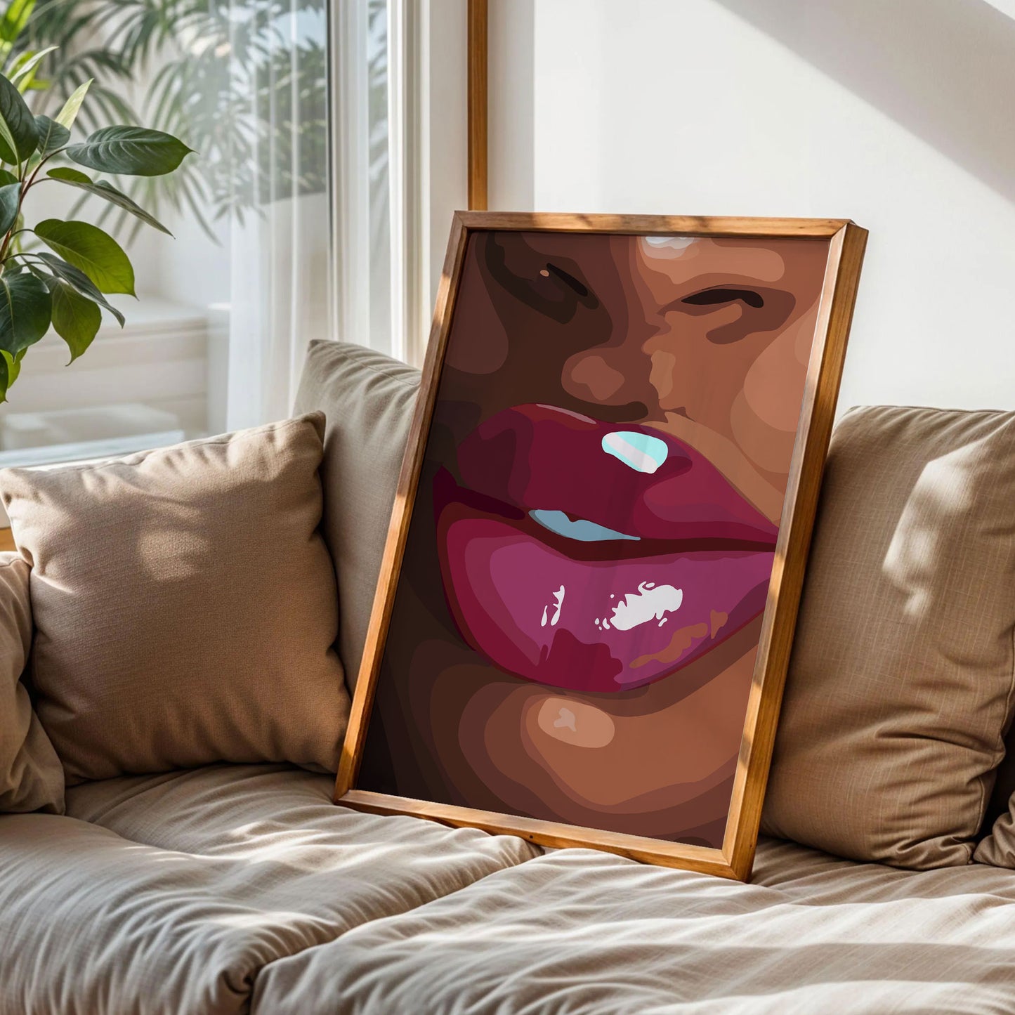 Glossy Red Lips Art Print