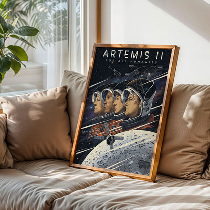 Artemis II For All Humanity Poster