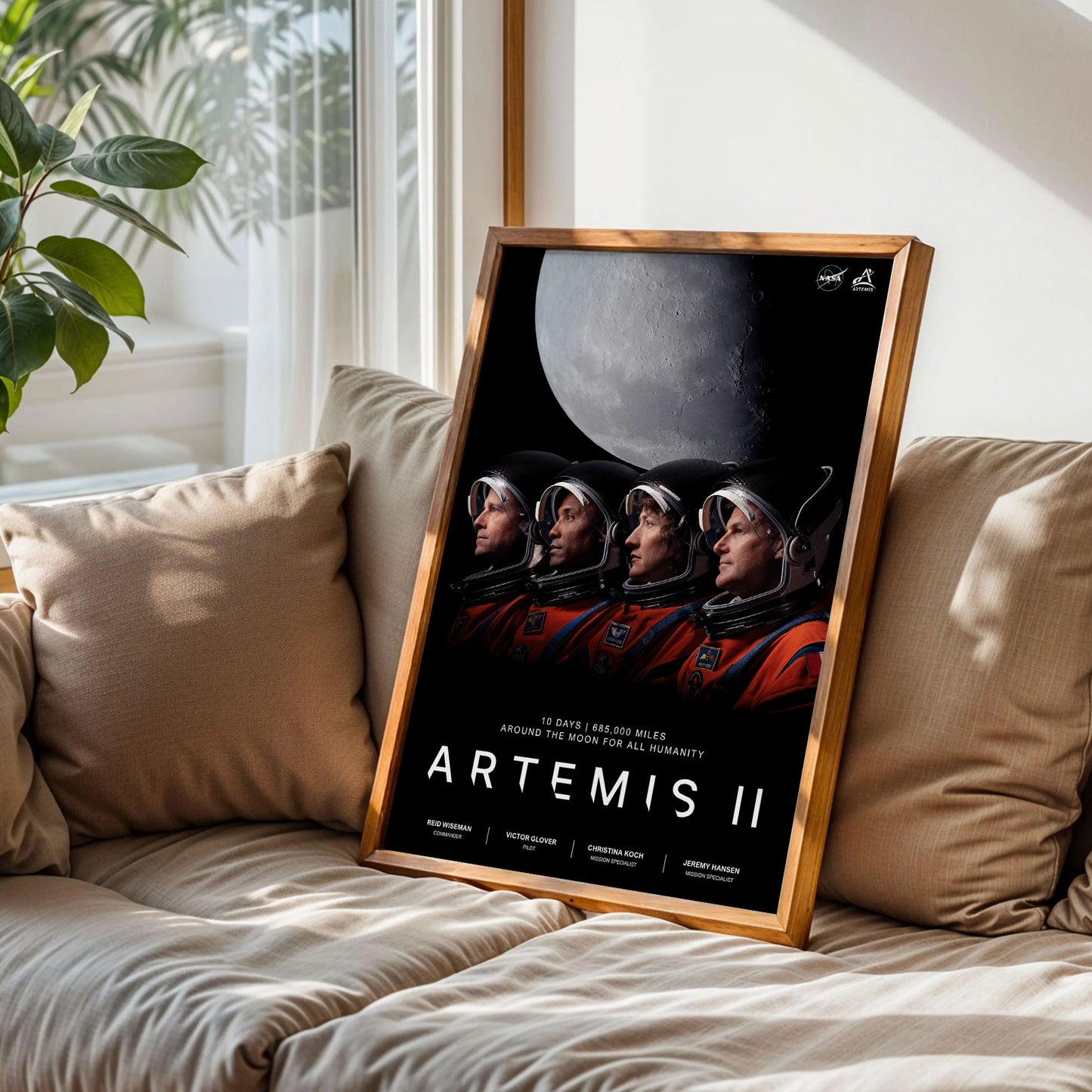 Artemis II Crew NASA Official Mission Wall Art