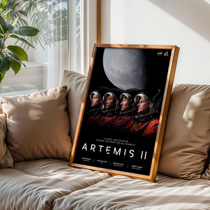 Artemis II Crew NASA Official Mission Wall Art