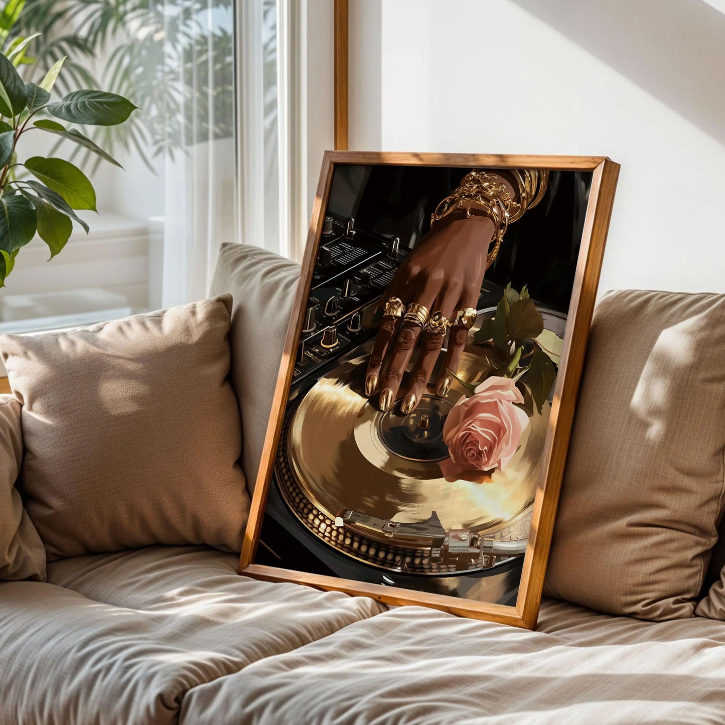DJ Black Woman Fashion Wall Art