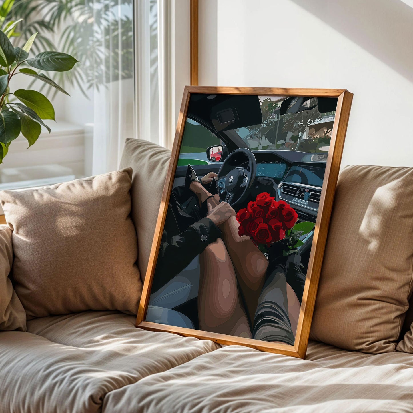 Black Love Couple Wall Art