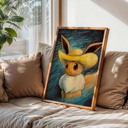 Pokemon Eevee Van Gogh Art Print