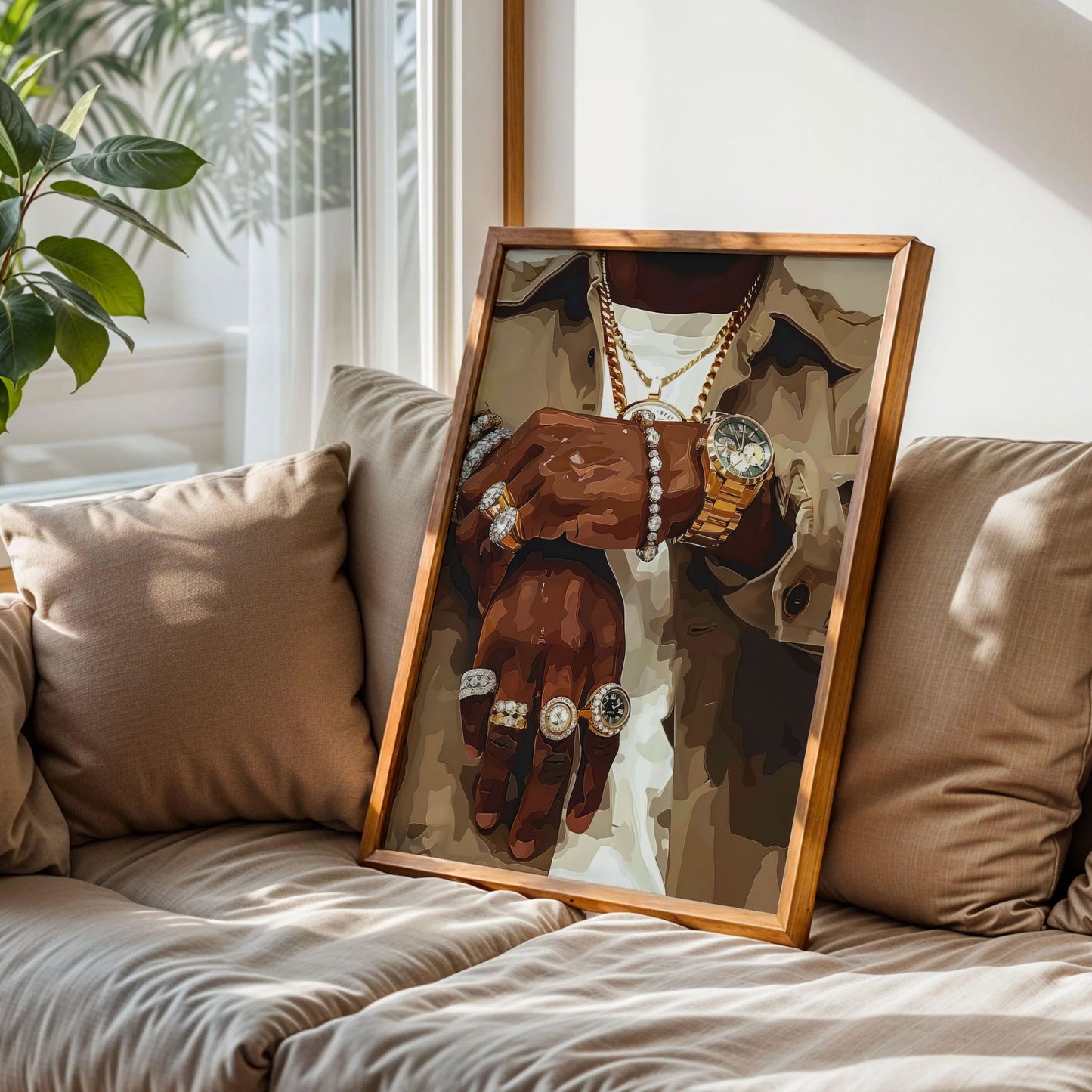 Hip Hop Jewelry Black Man Wall Art