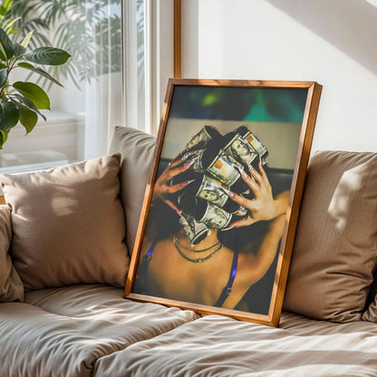 Black Woman Money Art Print