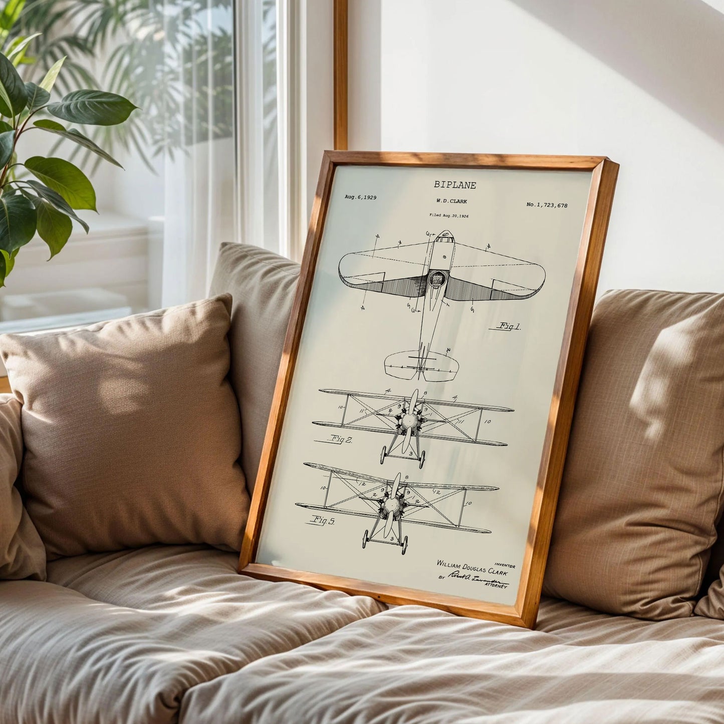 Staggered Aircraft Blueprint Art