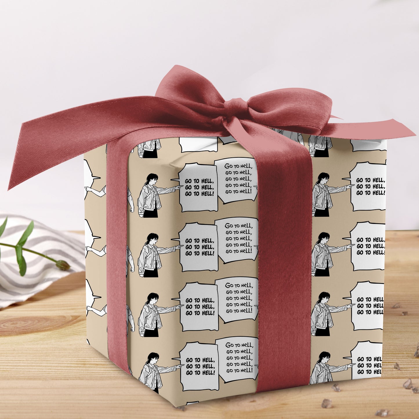 Go To Hell Chainsaw Man Wrapping Paper