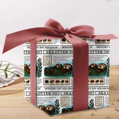 Sea Otter Wrapping Paper Cute Ocean Animal Gift Wrap
