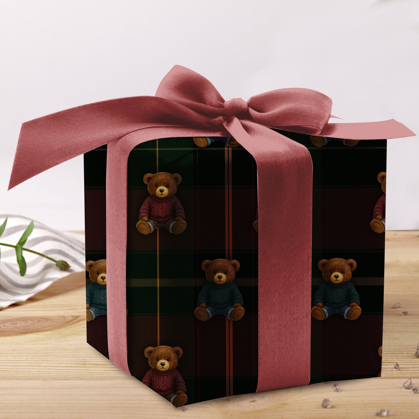 Teddy Xmas Wrapping Paper Roll