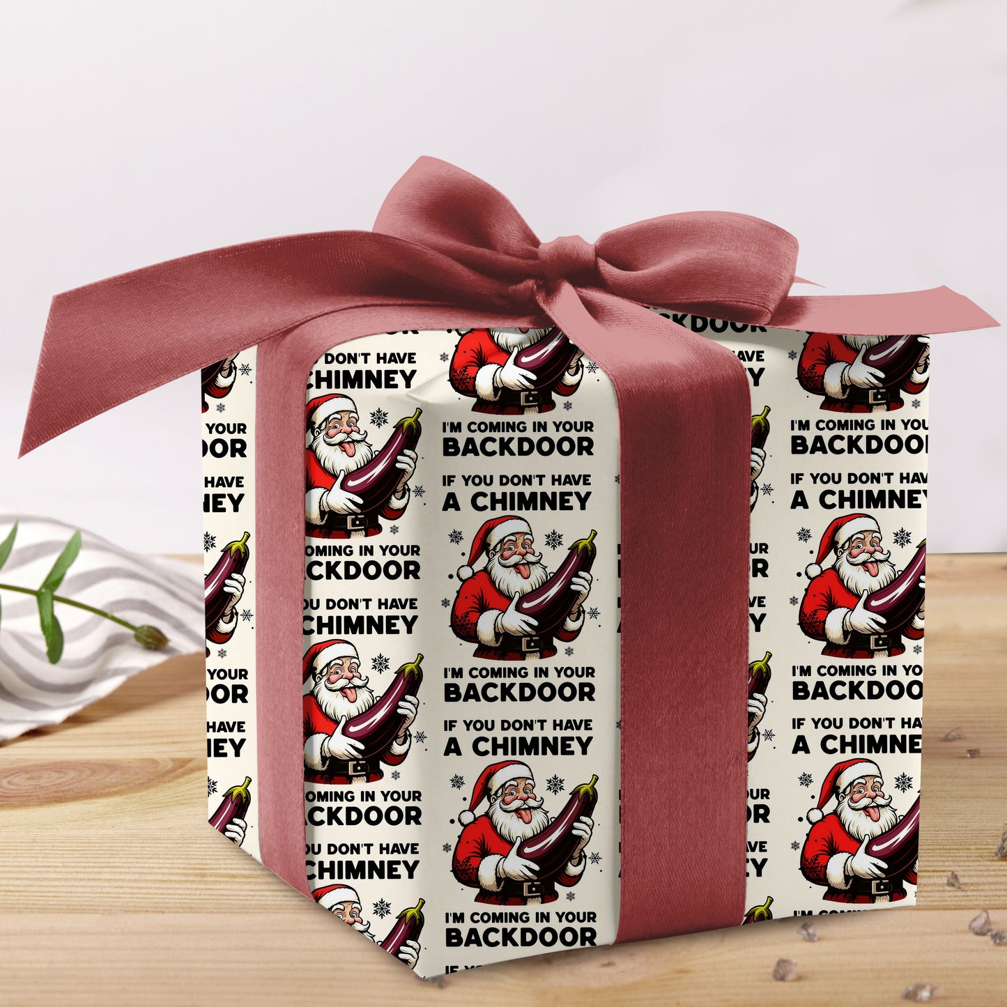 Funny Santa Adult Christmas Wrapping Paper
