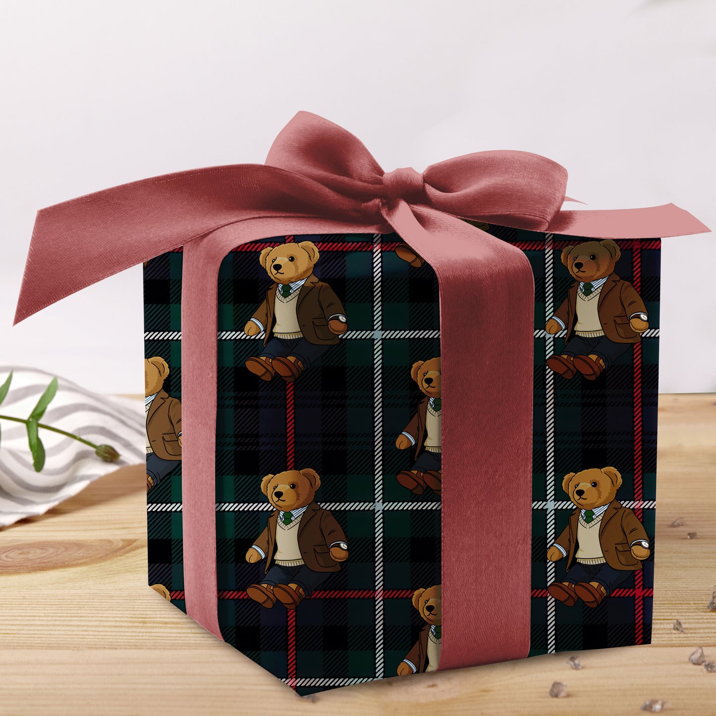 Teddy Xmas Wrapping Paper Sheet