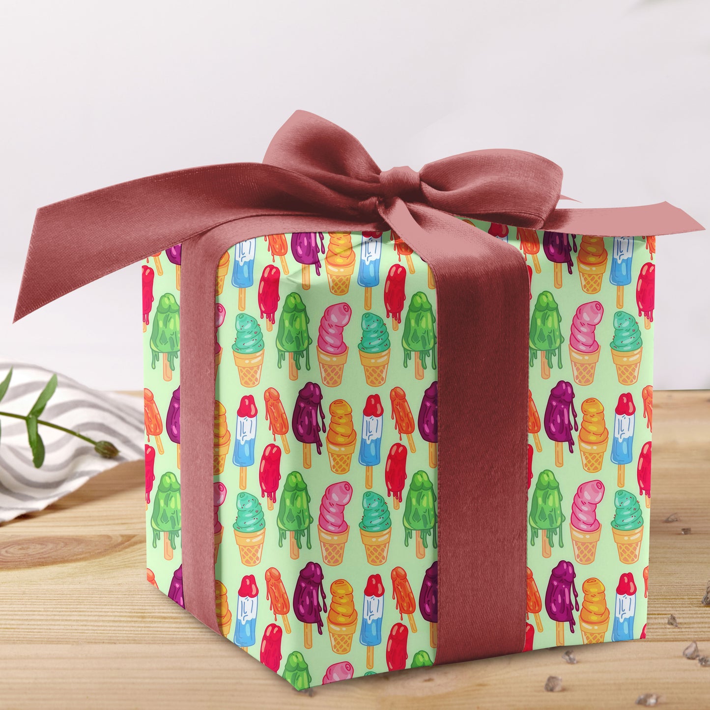 Funny Adult Ice Cream Christmas Wraping Paper Gift